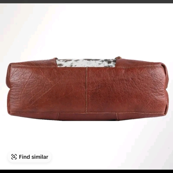 Brown Leather & Cowhide Tote Bag - Picture 8 of 8